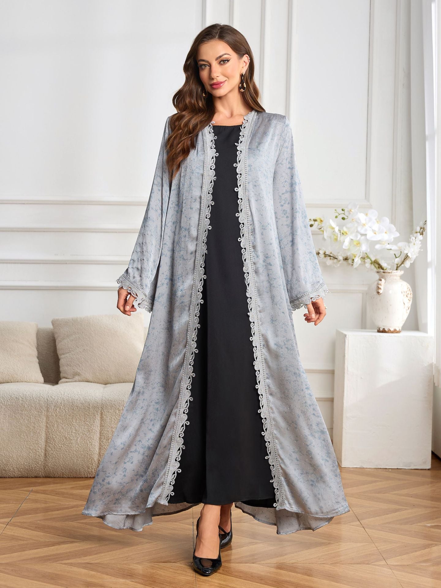 Elegant Black Women?s Abaya ? Modest Long Sleeve Abaya Dress