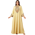 Muslim embroidered V-neck dress