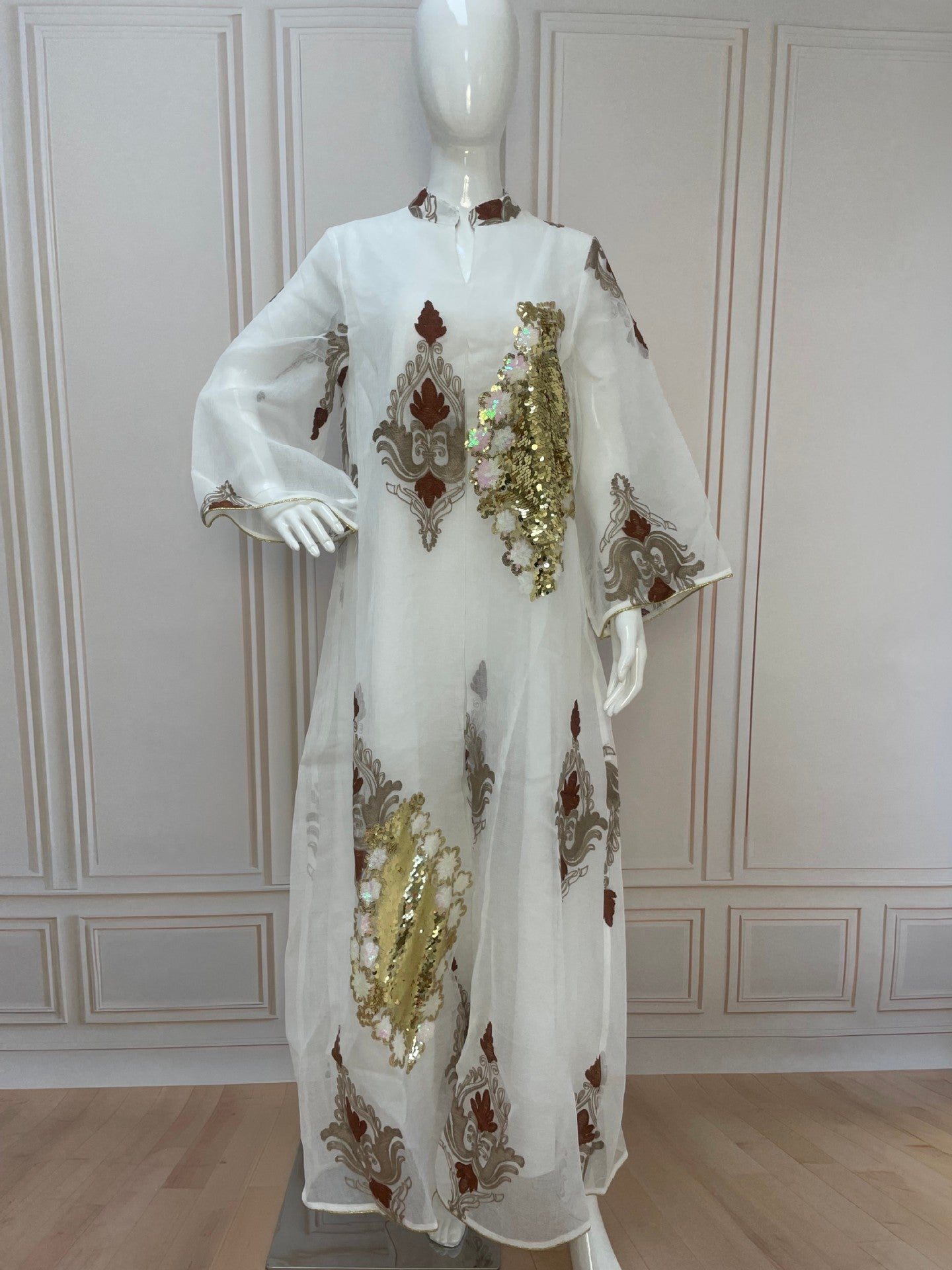 Embroidered Muslim Abaya Dress