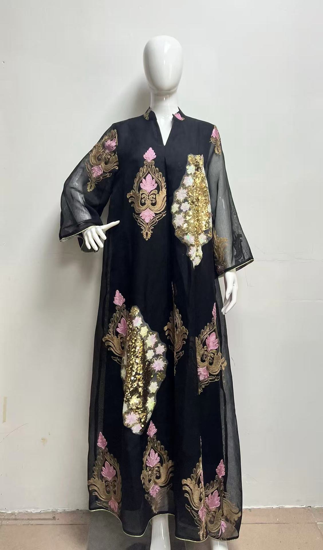 Embroidered Muslim Abaya Dress